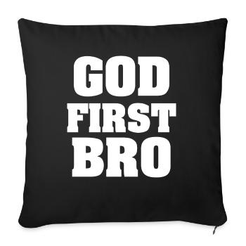 God first bro - Sofa pillowcase 17,3'' x 17,3'' (45 x 45 cm) - black - Front