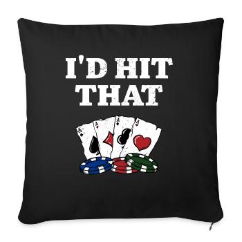 J’aurais frappé ce casino Poker Gambling Poker Player - Housse de coussin décorative 45 x 45 cm - noir - Devant