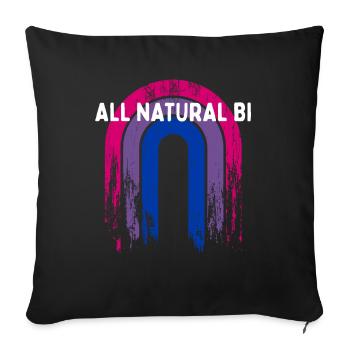 All Natural Bi Bisexuel LGBTQ Bi Pride LGBT - Housse de coussin décorative 45 x 45 cm - noir - Devant
