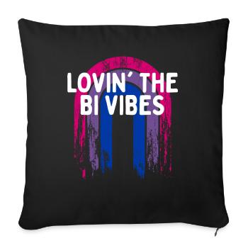 Lovin' the Bi Vibes Bisexuel LGBTQ Bi Pride LGBT - Housse de coussin décorative 45 x 45 cm - noir - Devant