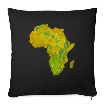 Afrika physische Karte - Sofakissenbezug 45 x 45 cm - Schwarz - Vorne