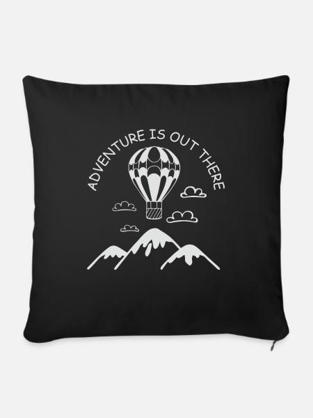 Heißluftballon & Ballon Fahrer Geschenk - Sofakissenbezug 45 x 45 cm - Schwarz