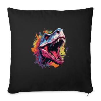 Dinosaur Dinosaurs Design - Sofa pillowcase 17,3'' x 17,3'' (45 x 45 cm) - black - Front