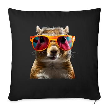 Lunettes de soleil Squirrel - Housse de coussin décorative 45 x 45 cm - noir - Devant