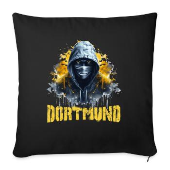 T-shirt Dortmund pour Dortmund Ultras - Housse de coussin décorative 45 x 45 cm - noir - Devant