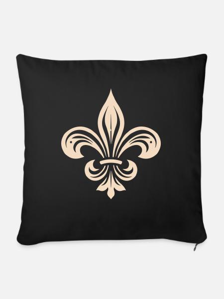 Fleur de Lis - Sofakissenbezug 45 x 45 cm - Schwarz