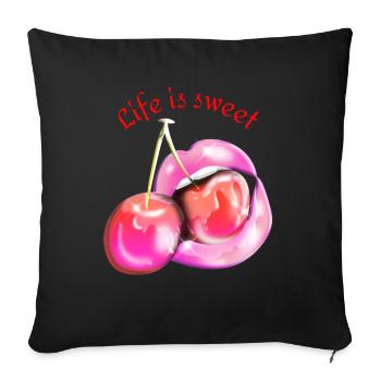 La vie est douce - Housse de coussin décorative 45 x 45 cm - noir - Devant