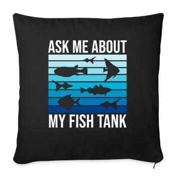 Drôle d’amateur d’aquarium disant citation du propriétaire de l’aquarium - Housse de coussin décorative 45 x 45 cm - noir - Devant