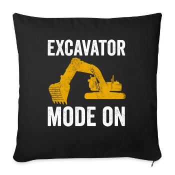 Excavator Driver Construction Worker Excavator - Sofa pillowcase 17,3'' x 17,3'' (45 x 45 cm) - black - Front