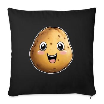 Potato Kawai - Sofa pillowcase 17,3'' x 17,3'' (45 x 45 cm) - black - Front