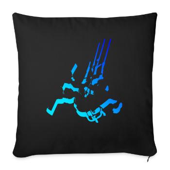 Women's Kitesurf Kitesurfing Men's Kitesurfing - Sofa pillowcase 17,3'' x 17,3'' (45 x 45 cm) - black - Front