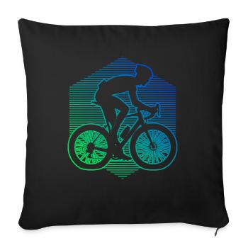 Vélo de route Vélo de route Vélo de route Vélo de route femme - Housse de coussin décorative 45 x 45 cm - noir - Devant