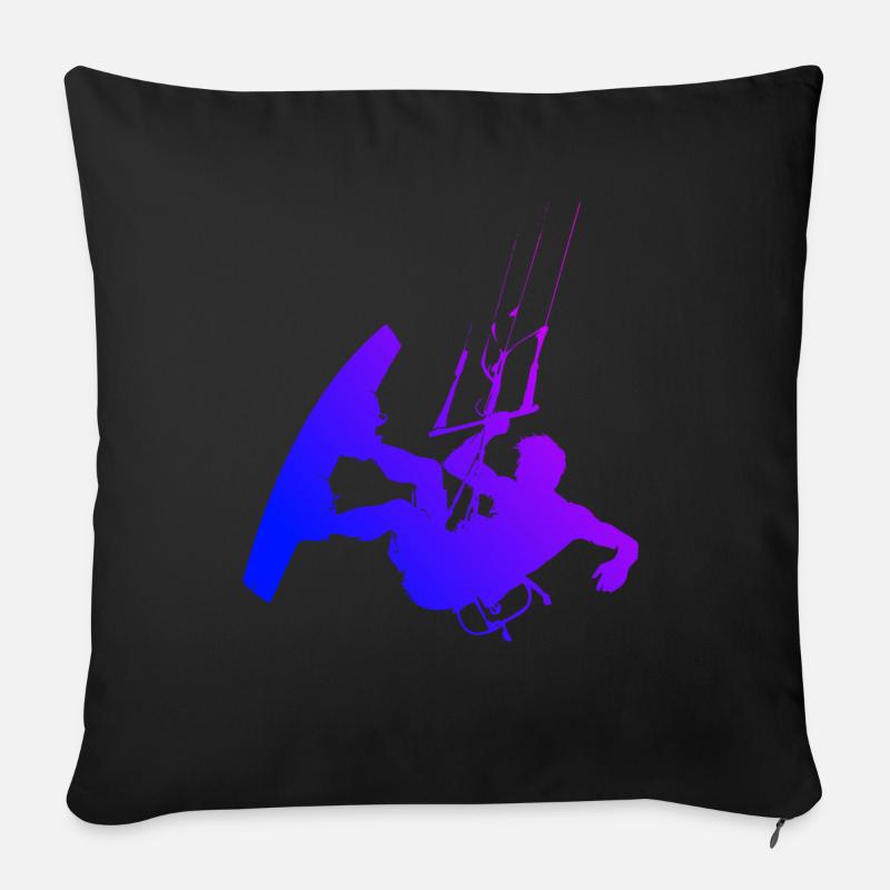 Kitesurfer Femmes Kitesurf Kitesurf Kitesurf - Housse de coussin décorative 45 x 45 cm - noir