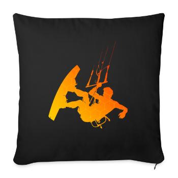 Women's Men's Kitesurfing Kitesurfing Kitesurfing Kitesurfing - Sofa pillowcase 17,3'' x 17,3'' (45 x 45 cm) - black - Front