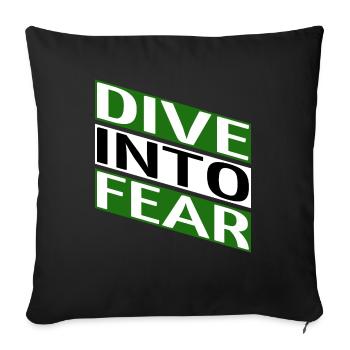 funny sayings bungee jumping courage mindset - Sofa pillowcase 17,3'' x 17,3'' (45 x 45 cm) - black - Front