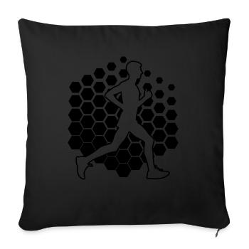 Jogging, Fitness, Course Femme, Course à pied, Cross Country - Housse de coussin décorative 45 x 45 cm - noir - Devant