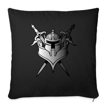 Schwerter und Helm - Sofakissenbezug 45 x 45 cm - Schwarz - Vorne