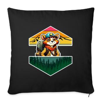 Red Panda Bande Dessinée Aventure Forêt Montagnes - Housse de coussin décorative 45 x 45 cm - noir - Devant