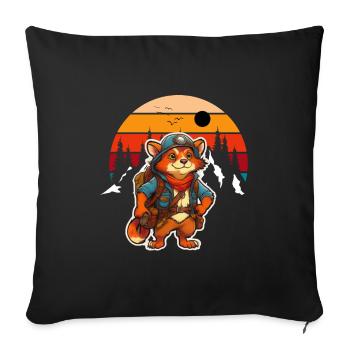 Dessin animé d’aventure Dessin animé - Housse de coussin décorative 45 x 45 cm - noir - Devant