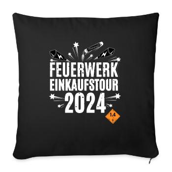 Fireworks Shopping Tour 2024 - Sofa pillowcase 17,3'' x 17,3'' (45 x 45 cm) - black - Front