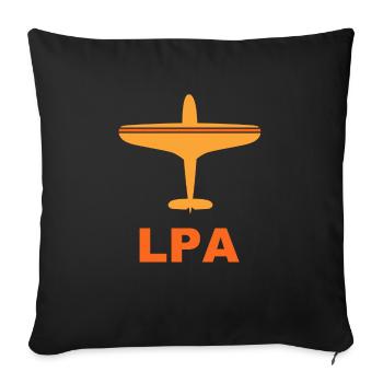 Flughafen Gran Canaria - Las Palmas - Kanaren - Sofakissenbezug 45 x 45 cm - Schwarz - Vorne