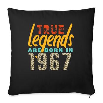 Les vrais légendes sont nés en 1967. Année 2025. - Housse de coussin décorative 45 x 45 cm - noir - Devant
