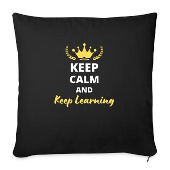 Keep Calm and Keep Learning - Housse de coussin décorative 45 x 45 cm - noir - Devant