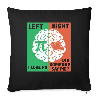 Le cerveau gauche aime Pi, le cerveau droit a envie de tarte - Housse de coussin décorative 45 x 45 cm - noir - Devant