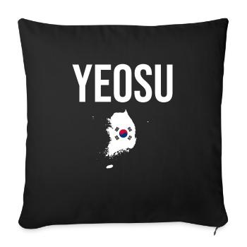 Yeosu T-Shirt Suedkorea Souvenir - Sofakissenbezug 45 x 45 cm - Schwarz - Vorne