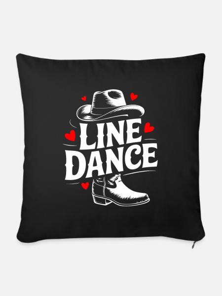 Line Dance mein Hobby - meine Passion - mein Ding - Sofakissenbezug 45 x 45 cm - Schwarz