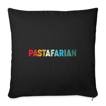 Flying Spaghetti Monster Pastafari FSM Atheist - Sofa pillowcase 17,3'' x 17,3'' (45 x 45 cm) - black - Front