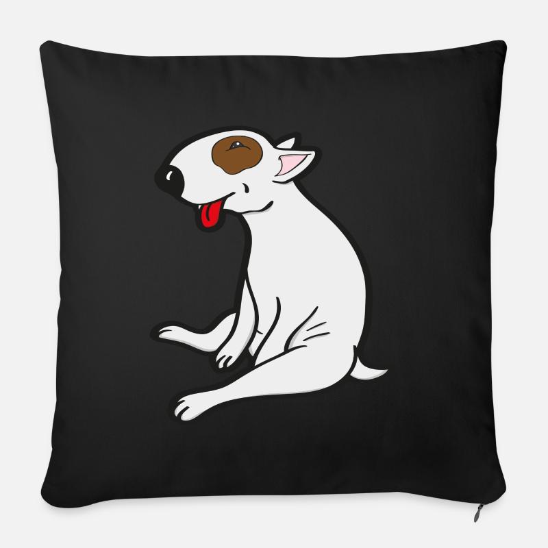 Sitzender Bull Terrier - Sofakissenbezug 45 x 45 cm - Schwarz