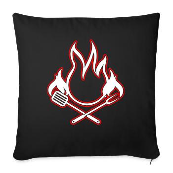 Barbecue - Housse de coussin décorative 45 x 45 cm - noir - Devant