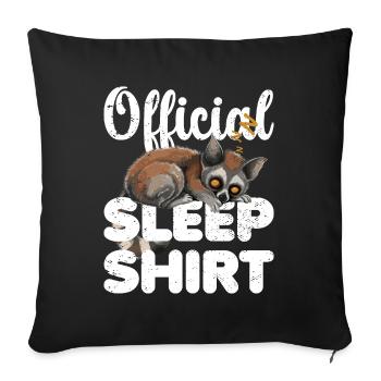 Lemur Official Sleep Shirt Lazy Relax - Sofa pillowcase 17,3'' x 17,3'' (45 x 45 cm) - black - Front