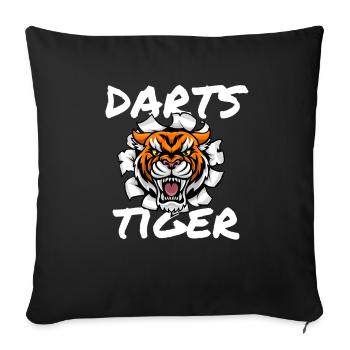 DARTS TIGER - DARTSPIELER DART TIGER MOTIV SHIRT - Sofa pillowcase 17,3'' x 17,3'' (45 x 45 cm) - black - Front