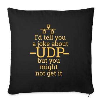 UDP blague | Réseau, administrateur, administrateur 100153 - Housse de coussin décorative 45 x 45 cm - noir - Devant