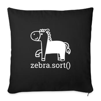 "Zebra Sort" | Programmer - Sofa pillowcase 17,3'' x 17,3'' (45 x 45 cm) - black - Front