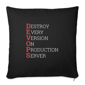 "Devops" | "Scrum Master" - Sofakissenbezug 45 x 45 cm - Schwarz - Vorne