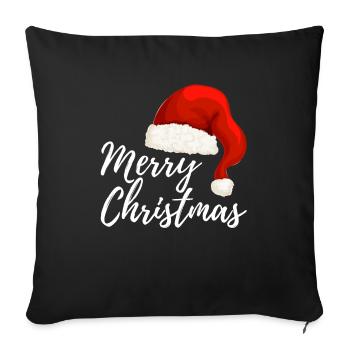 MERRY CHRISTMAS - MERRY CHRISTMAS !!! - Sofa pillowcase 17,3'' x 17,3'' (45 x 45 cm) - black - Front