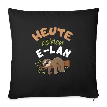 HEUTE KEIN ELAN! LUSTIGES FAULTIER MOTIV - Sofakissenbezug 45 x 45 cm - Schwarz - Vorne