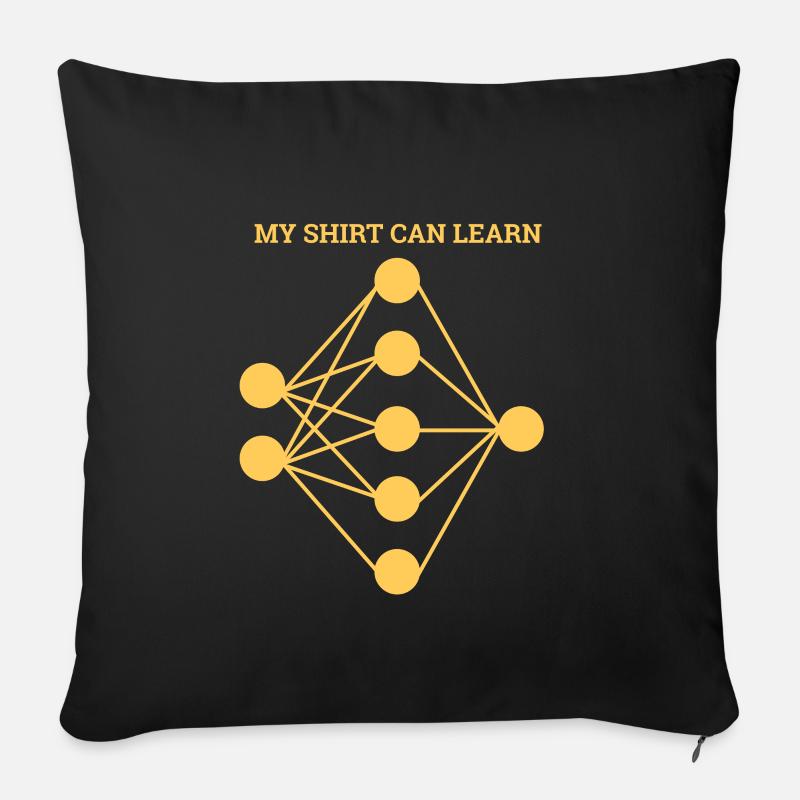 "My shirt can learn" | Programmer, Developer - Sofa pillowcase 17,3'' x 17,3'' (45 x 45 cm) - black