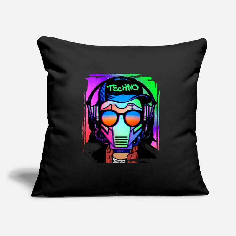 Psychedelic / Techno / Minimal Head Design Sofakissenbezug 45 x 45 cm