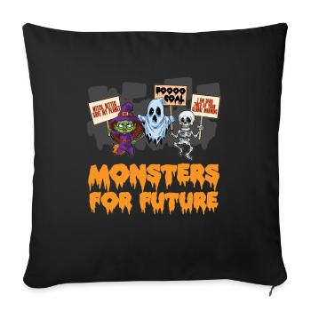 Monster for future climate activist Halloween - Sofa pillowcase 17,3'' x 17,3'' (45 x 45 cm) - black - Front