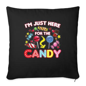 Je ne suis là que pour la blague Candy Halloween - Housse de coussin décorative 45 x 45 cm - noir - Devant