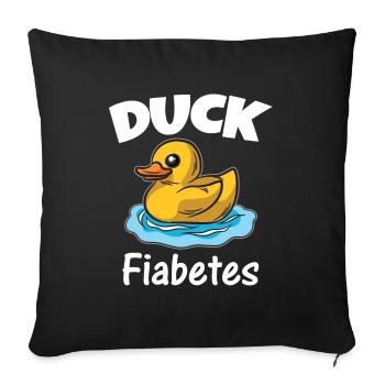 Ente Diabetes Diabetes Wortspiel Humor - Sofakissenbezug 45 x 45 cm - Schwarz - Vorne