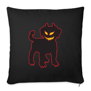 Halloween Devil Dog Demonic Puppy Glowing - Sofa pillowcase 17,3'' x 17,3'' (45 x 45 cm) - black - Front