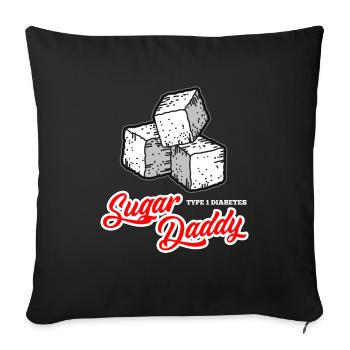 Sugar Daddy Type 1 Diabetes Humor Men - Sofa pillowcase 17,3'' x 17,3'' (45 x 45 cm) - black - Front