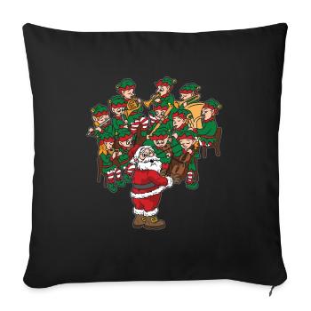 Santa Claus Music Conductor Christmas Orchestra - Sofa pillowcase 17,3'' x 17,3'' (45 x 45 cm) - black - Front