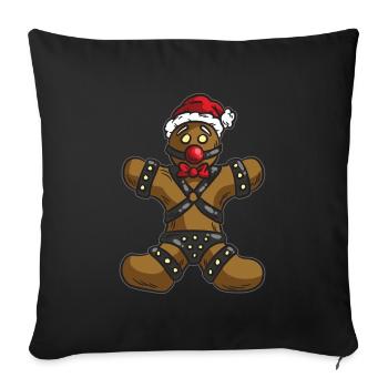 Frecher Lebkuchenmann Versaute Weihnachten BdM - Sofakissenbezug 45 x 45 cm - Schwarz - Vorne