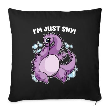 I'm just shy The Loch Ness Monster - Sofa pillowcase 17,3'' x 17,3'' (45 x 45 cm) - black - Front